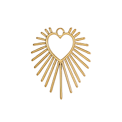 Настоящее золото 14K 304 подвески из нержавеющей стали, сердце прелести, ионное покрытие (ip), реальный 14 k позолоченный, 30x26 мм