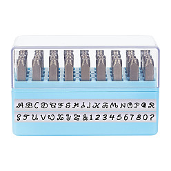 Синий Хромовые марки, включая букву a ~ z и цифру, синие, 62x7x7 мм, 36 шт / коробка