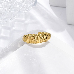 Золотой 304 открытые манжеты из нержавеющей стали для женщин, золотые, регулируемый, 6.5 мм