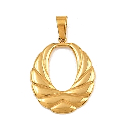 Oval 304 подвески из нержавеющей стали, геометрические прелести, золотые, овальные, 29x22.5x2 мм, отверстие : 4x7 мм
