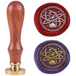 Другие Набор сургучной печати, печать сургучом твердой латунной головки, с деревянной ручкой, для конвертов приглашений, подарочная карта, песочные, 83x22 мм, штампы: 25x14.5 мм