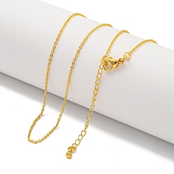 Real 24K Gold Plated Brass Cable Chain Necklaces for Women, Real 24K Gold Plated, 17.87 inch(454mm)