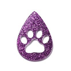 Фиолетовый Акриловые подвески, отпечаток лапы, фиолетовые, 50.5x33.5x2 мм, отверстие : 1.6 мм