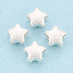 Серебро Матовые 925 бусины из стерлингового серебра, звезда, матовые, серебряные, 8x8x5 мм, отверстие : 1.5x2.5~3 мм