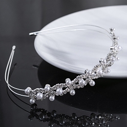 Платина Свадебные ободки для волос из стекла и стразов для женщин и девочек, платина, 150 мм