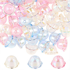 (52) Непрозрачная лаванда 60 шт 3 цвета УФ-покрытие акриловые колпачки для бусин, цветок, разноцветные, 24x15.5 мм, отверстие : 3 мм, внутренний диаметр: 16.5 мм, 20 шт / цвет