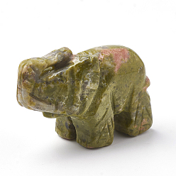 Унакит Естественные декорированные дисплеи, слон, 36~42x15~20x25~30 мм