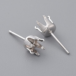 Платина 925 серьги из стерлингового серебра, платина, 15x6 мм, штифты : 0.7 мм