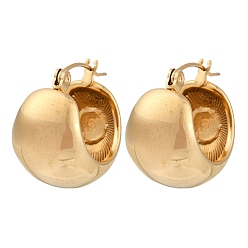 Золотой 201 круглые серьги-кольца из нержавеющей стали, с 304 штифта из нержавеющей стали, золотые, 20x14.5 мм