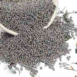 Разноцветный 12/0 круглый стеклянный бисер класса А, металлик цвета радужной оболочки, красочный, 12/0, 2x1.5 мм, отверстие : 0.3 мм, около 30000 шт / упаковка