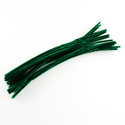 Dark Green 11.8 inch Pipe Cleaners, DIY Chenille Stem Tinsel Garland Craft Wire, Dark Green, 300x5mm