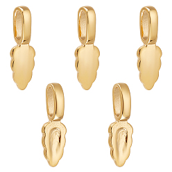 Золотой 5шт. 304 плоские накладные подвесные скобы из нержавеющей стали с клеевым соединением, золотые, 23x7.5x1.5 мм, отверстие : 3.5x7.5 мм, лоток : 3x7 мм