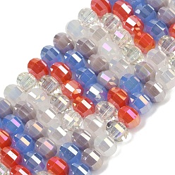 (52) Непрозрачная лаванда Стеклянные бусины с гальваническим покрытием , рондель, граненые, разноцветные, 8~8.5x6~6.5 мм, отверстие : 1.2 мм, около 50 шт / нитка, 12.72'' (32.3 см)