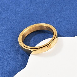 Золотой 304 вращающиеся кольца для пальцев из нержавеющей стали с эмалевым покрытием, Кольцо-спиннер для успокоения беспокойства, медитации, золотые, 4 мм, размер США 7 1/4 (17.5 мм)
