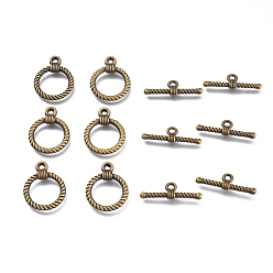 Античная Бронза Застежка тоггл из сплава, кольцо, античная бронза, Кольцо: 22x17.5x3 mm, отверстия: 2 мм, бар: 25.5x8x3 мм, отверстие : 2 мм