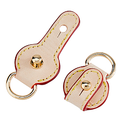 Папайя Оранжевый Кожаные застежки-подвески, с металлическими D-образными кольцами, золотые, papayawhip, 38.5x28x11.5 мм, отверстие : 14x8 мм