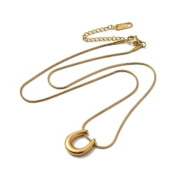 Golden 304 Stinless Steel Arch Pendant Necklaces with Round Snake Chains, Golden, 16.34 inch(41.5cm)