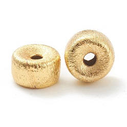 Real 18K Gold Plated Brass Beads, Long-Lasting Plated, Flat Round, Real 18K Gold Plated, 8x4.5mm, Hole: 1.6mm
