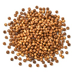 Цвет Древесины 500круглые бусины из натурального дерева шт., бусины макраме большая дырочка, окрашенные, без свинца, деревесиные, 6x5 мм, отверстие : 2 мм