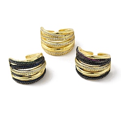 (52) Непрозрачная лаванда Кубический цирконий многорядный крест-накрест открытое кольцо-манжета, широкое кольцо из латуни с покрытием из настоящего золота 18k, без свинца и без кадмия, разноцветные, размер США 7 1/4 (17.5 мм)