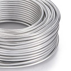 Silver Round Aluminum Wire, Bendable Metal Craft Wire, for DIY Jewelry Craft Making, Silver, 9 Gauge, 3.0mm, 25m/500g(82 Feet/500g)