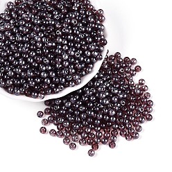 Фиолетовый Прозрачное стекло Бисер, остекление стиль, круглые, фиолетовые, 4~4.5 мм, отверстие : 1 мм, Около 4090 шт / фунт