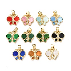 (52) Непрозрачная лаванда Латунные микро проложить кубического циркония подвески, бабочки прелести, cmолой, реальный 18 k позолоченный, долговечный, без кадмия и без свинца, стойки покрытие, разноцветные, 14.5x15.5x3.5 мм, отверстие : 3.4x5.7 мм