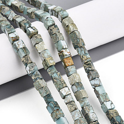 Варисцит Натуральные варицитовые бусины, кубические, 4~4.5x4~4.5x4~4.5 мм, отверстие : 0.8~0.9 мм, около 85~88 шт / нитка, 14.76~15.35'' (37.5~39 см)