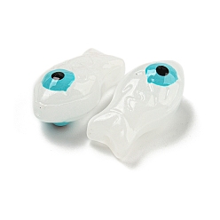 Белый Дым Прозрачные стеклянные бусины ручной работы, бусины ручной работы, с эмалью, рыба, серый, 21.5x11x8.5~10 мм, отверстие : 1.2~1.4 мм