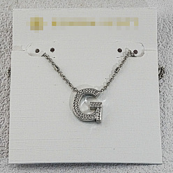 Letter G Латунные инициальные подвески-ожерелья для женщин, платина, Буква G, 15.75 дюйм (40 см)