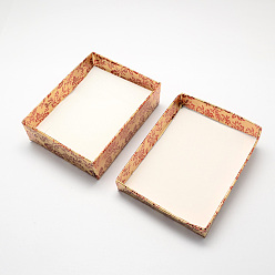 Light Salmon Rectangle Cardboard Jewelry Set Boxes, with Bowknot Outside and Sponge Inside, for Necklaces and Pendants, Light Salmon, 93x72x29mm