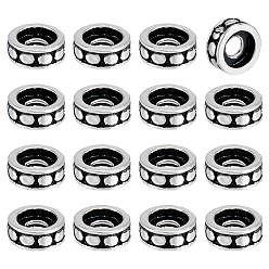 Античное Серебро 16шт. ретро 925 разделительные бусины из стерлингового серебра, плоско-круглые, античное серебро, 4.8x2 мм, отверстие : 1.8 мм