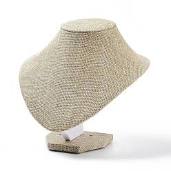 Кукурузный Шелк Бюст пластиковый, покрытый тканью, стенды для ожерелья, цвет колоса кукурузы, 18x19x17 см