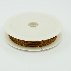 Dark Goldenrod Tiger Tail Wire, Nylon-coated Stainless Steel Wire, Dark Goldenrod, 0.45mm, about 164.04 Feet(50m)/roll