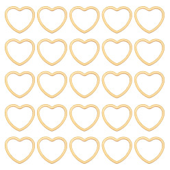 Золотой 30 шт. 201 соединительные кольца из нержавеющей стали, сердце, золотые, 10.5x12x1 мм, внутренний диаметр: 10x8 мм
