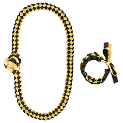 Желтый Полиэстеровая лента для почетного выпуска, плетеные браслеты и наборы брошей, для выпускного вечера, выпускного в старшей школе, университета, подарки, желтые, 1700~1800x35 мм