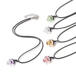 (52) Непрозрачная лаванда Шляпа ведьмы из сплава со стеклянным грибным кулоном, ожерелье для женщин, разноцветные, 17.72 дюйм (45 см)