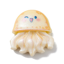 Jellyfish Кабошоны морских животных из непрозрачной смолы на тему океана, блестящие кабошоны, медуза, 21x19x7.5 мм