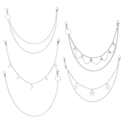 Платина 5 шт. 5 стили панк-стиль лунные цинковые сплавы цепи ремни наборы, разнообразные, платина, 455~595 мм, 1 шт / стиль