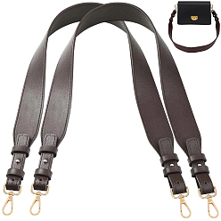 Coconut Brown 2Pcs PU Leather Bag Handles, with Alloy Lobster Clasp, for Bag Straps Replacement Accessories, Coconut Brown, 78x3.8x0.35cm