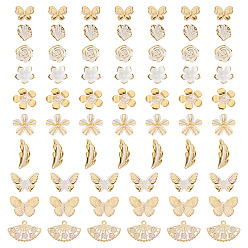 Золотистый 100g прозрачные акриловые бусины, золотой металл обвитыми, разнообразные, золотые, 18~30x15~42.5x2.5~5 мм, отверстие : 1.5~3 мм, 100 г / набор