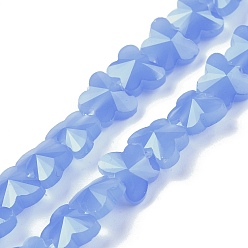 Королевский синий Стеклянные бусины, имитация нефрита , бабочка, граненые, королевский синий, 8x10x5.5 мм, отверстие : 0.9 мм, около 55 шт / нитка, 15.47 дюйм (39.3 см)