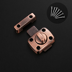 Красная Медь Защелки из сплава с поворотным болтом, дверные замки с защелкой, с винтом, Красная медь, 50~52x15~37 мм