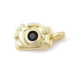 Настоящее золото 18K Латунные микро проложить кубического циркония подвески, камера с подвесками в виде дельфинов, стойки покрытие, долговечный, без свинца и без кадмия, реальный 18 k позолоченный, 11.5x6.5x3.5 мм, отверстие : 1.8 мм