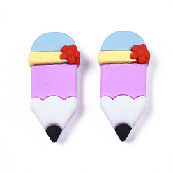 Орхидея Непрозрачные кабошоны из смолы, карандаш, сиреневые, 25x11x5.5 мм