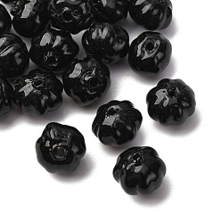 Черный Бусины лэмпворк , тыква, чёрные, 9~10x8 мм, отверстие : 1.2 мм
