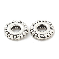 Античное Серебро Бусины разделители из сплава , без кадмия и без свинца, плоско-круглые, античное серебро, 6x1.5 мм, отверстие : 1.8 мм, Около 5882 шт / 1000 г