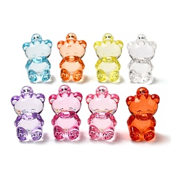 Медведь Прозрачные акриловые подвески с принтом, медведь, медведь, 30.5x18.5x14 мм, отверстие : 3.5 мм