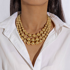 Круглые Ожерелья из сплава и пластика CCB, круглые, 14.96 дюйм (38 см)