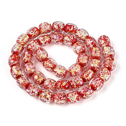 (123L) Белый крем непрозрачный блеск Нити из фольги в технике лэмпворк, баррель, огнеупорный кирпич, 9.5~10x9.5~10 мм, отверстие : 1.2~1.8 мм, около 40 шт / нитка, 15.75~16.14'' (40~41 см)